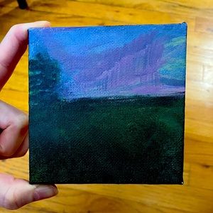 Landscape wall art simple nature theme 4 by 4 canvas wall scenery sunset sky art